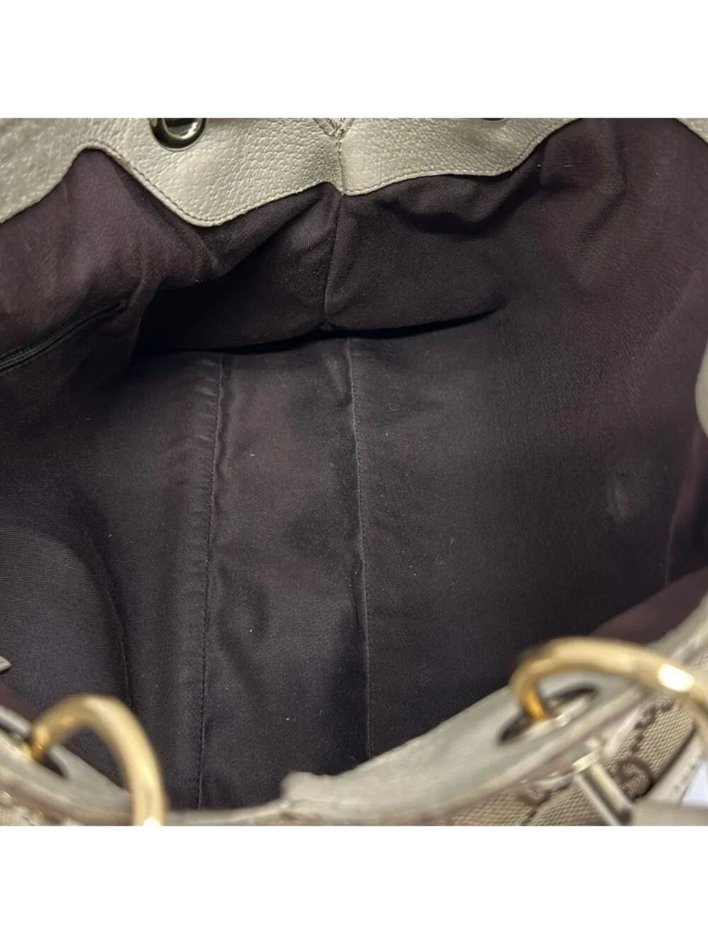 Gucci Tote Bag Eclipse Beige Dark Brown Ivory Leather